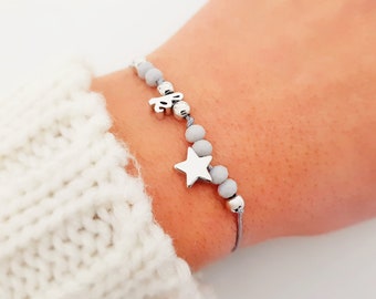 Bracelet Initial - Greek jewelry - Bracelet Star - Little Star Bracelet - Elegant Letter Bracelet - Custom Made Bracelet - Dainty Bracelet