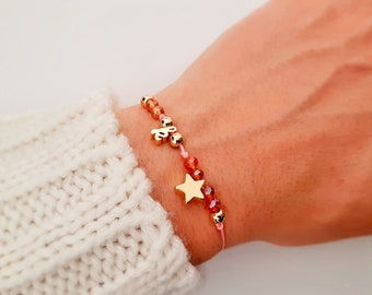 Bracelet Initial - Greek jewelry - Bracelet Star - Little Star Bracelet - Elegant Letter Bracelet - Custom Made Bracelet - Dainty Bracelet