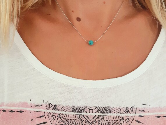 Turquoise Necklace Greek Jewelry Best Friends Forever Gift Dainty