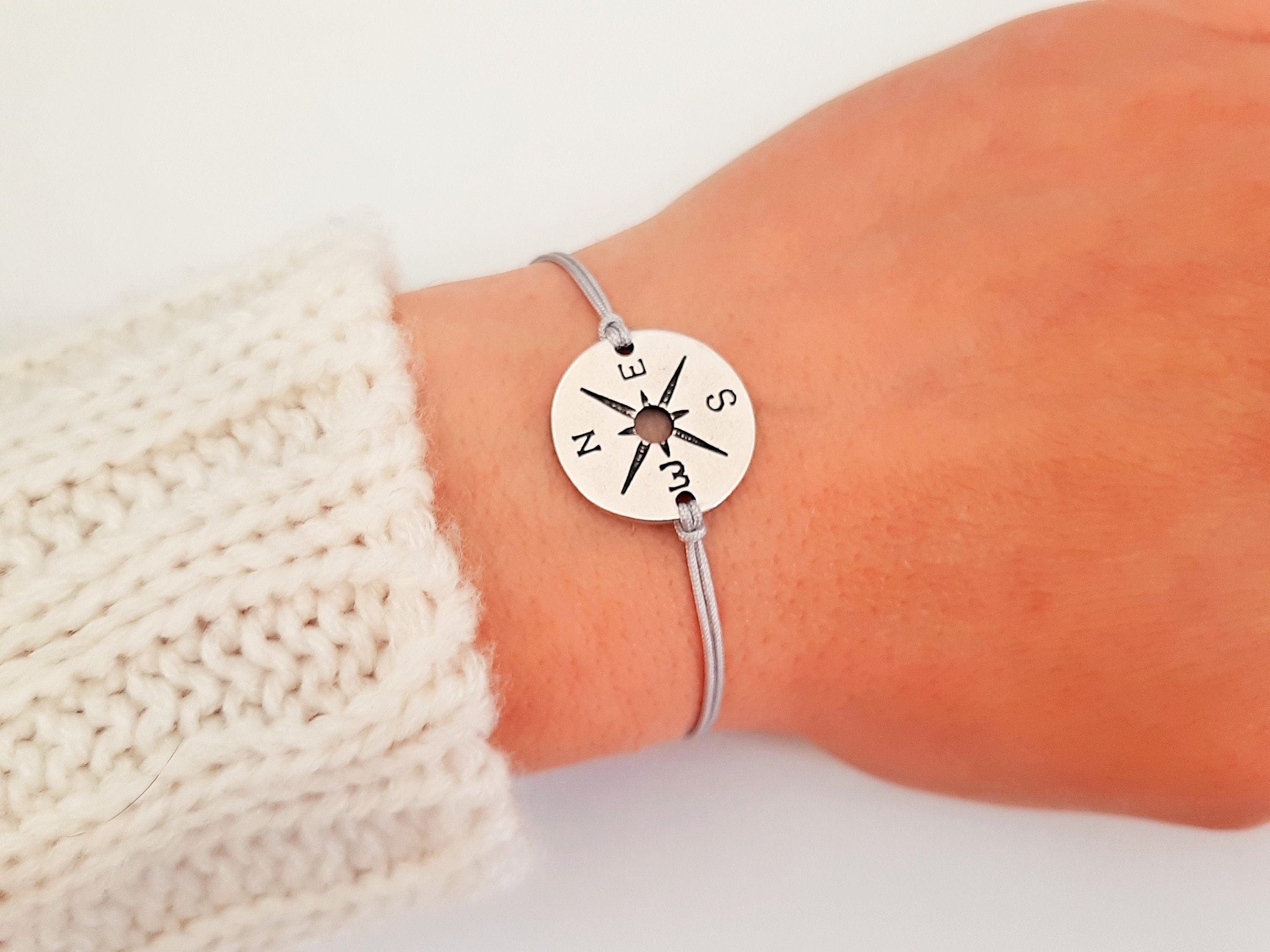 Compass Bracelet - Best Friend - Wish Bracelet - Boho - Travel Gift - Friendship Bracelet - Wanderlust Gift - Moving Away Gift - Distance