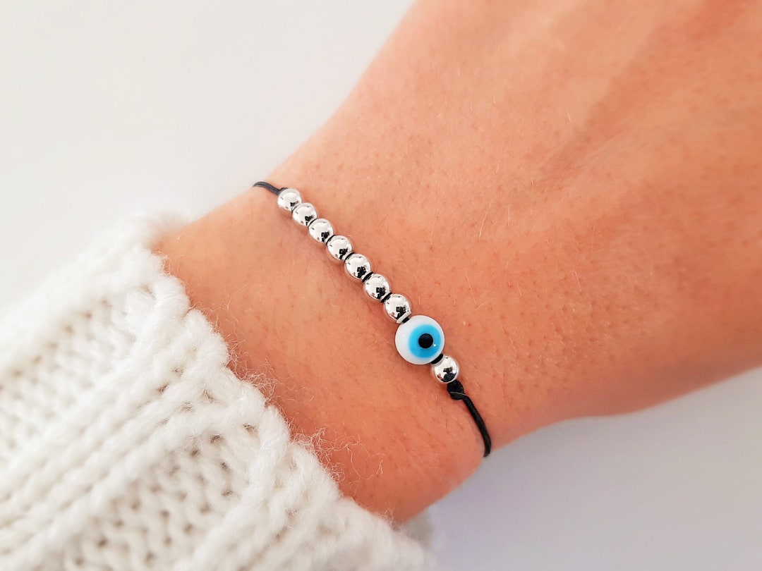 2 Pack Red Evil Eye Bracelets – Adjustable Nylon Cord With Crystal For Protection