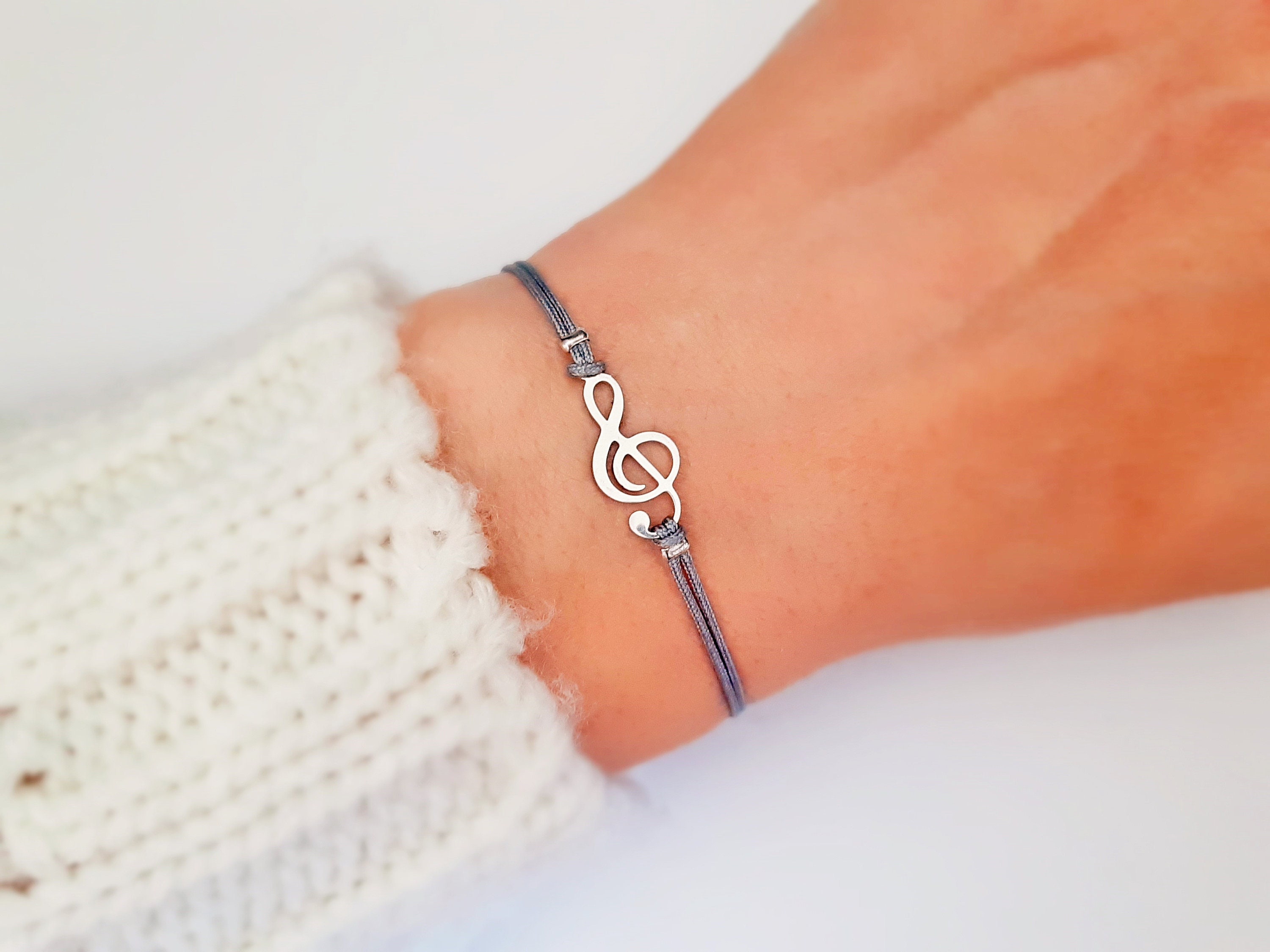 Bracelet Manchette Doré Avec Notes De Musique - Bijou Tendance Sans Fermoir