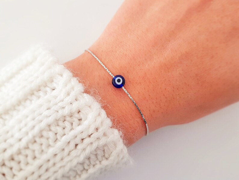 Blue Evil Eye Bracelet Greek Jewelry Amulet Nazar Boncuk Etsy