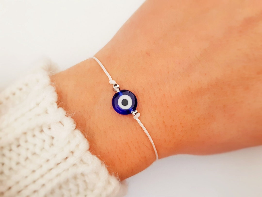 Evil Eye Bracelet Elegant Greek Jewelry Nazar Boncuk BFF Gift Talisman Minimalist Lucky Eye