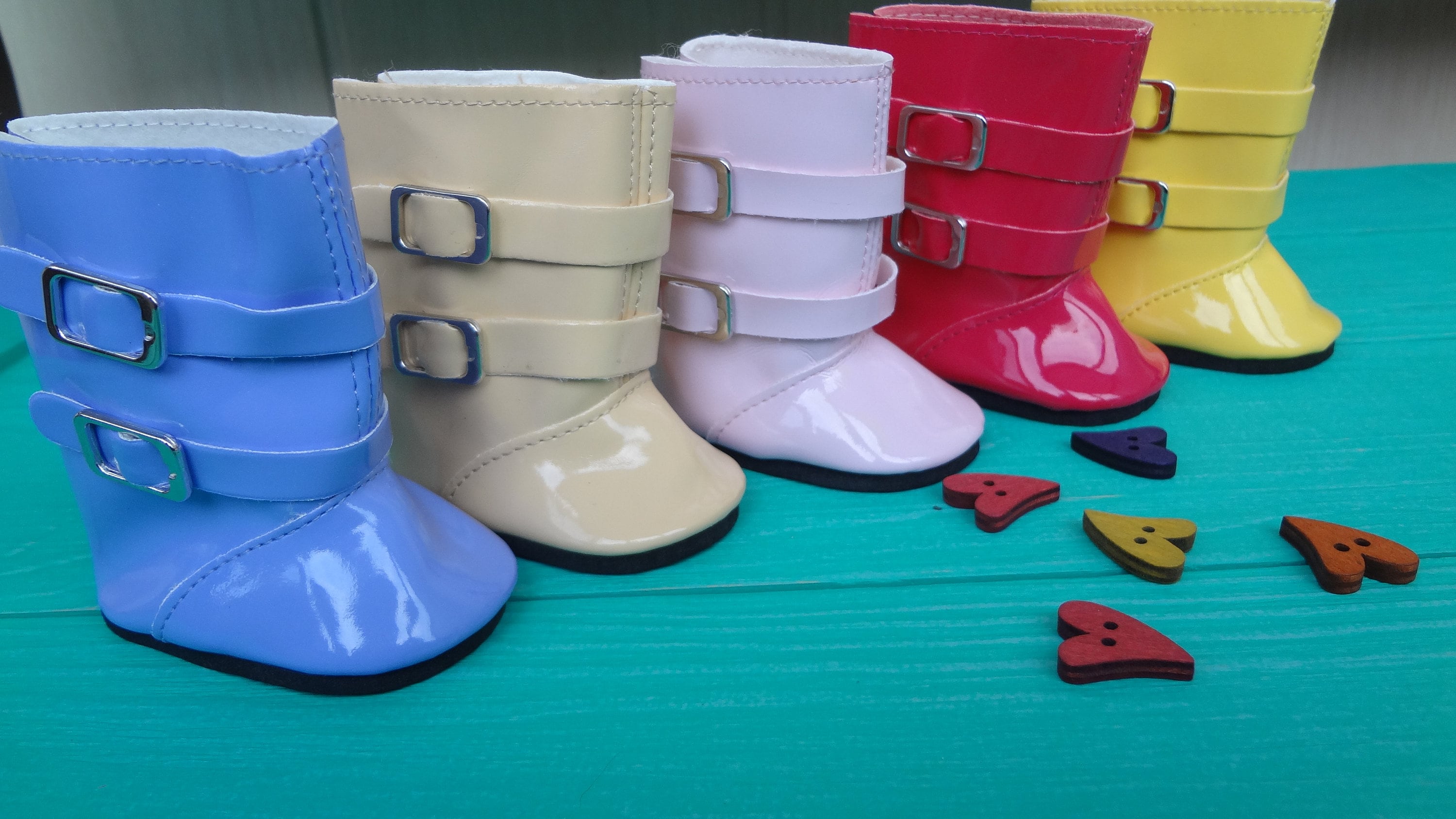 Rubber Rain Wellies Boots fits18" American Girl Doll Shoes
