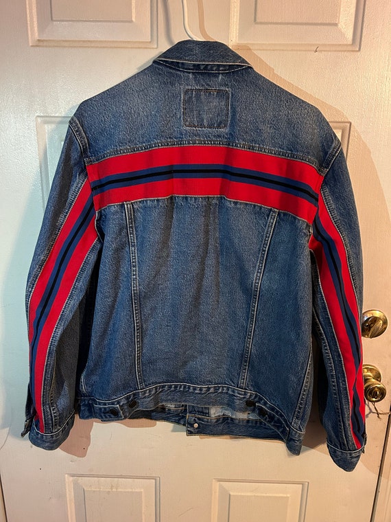 1990 Bolt Red Jean Jacket - image 2