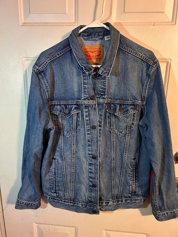 1990 Bolt Red Jean Jacket - image 1