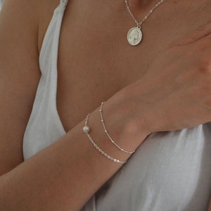 Single Pearl Bracelet, Freshwater Pearl Bracelet, Bridesmaid Gift, Minimalist Bracelet, Pearl Bracelet Bridesmaid, Dainty Pearl Wedding Gift image 7