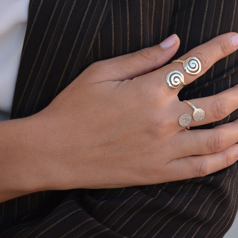Boho Ring Gift for Friend Sterling Silver Ring Celtic Ring Adjustable Ring Silver Spiral Ring Gift for Her Everyday Ring for Women