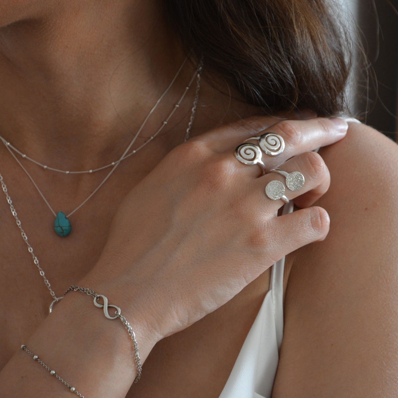 Boho Ring Gift for Friend Sterling Silver Ring Celtic Ring Adjustable Ring Silver Spiral Ring Gift for Her Everyday Ring for Women