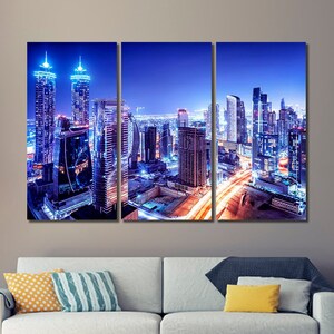 Dubai Skyline Dubai Wall Art Dubai Canvas Print Dubai Night Etsy