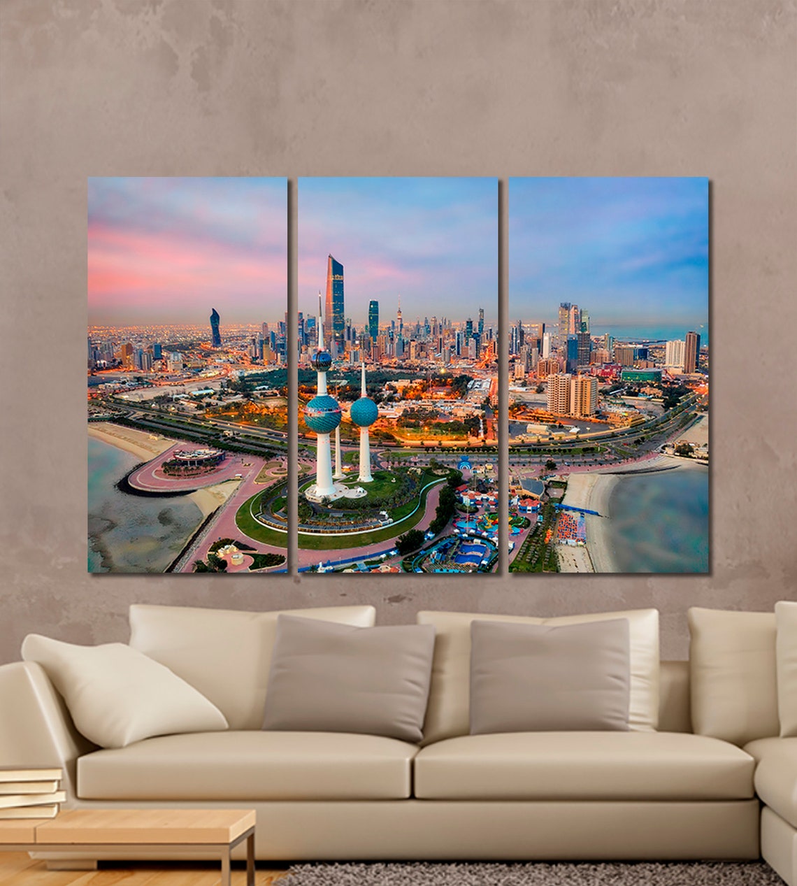 Kuwait skyscrapers Kuwait canvas print Kuwaiti wall art Etsy