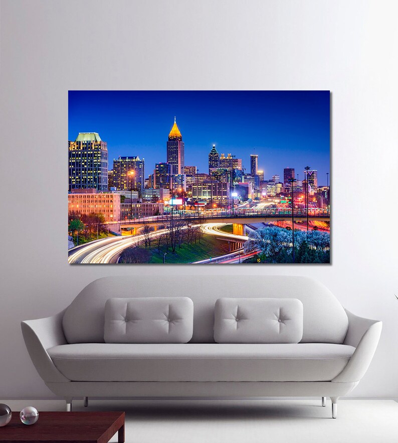 Atlanta Skyscrapers Atlanta Canvas Print Atlanta Wall Art Etsy