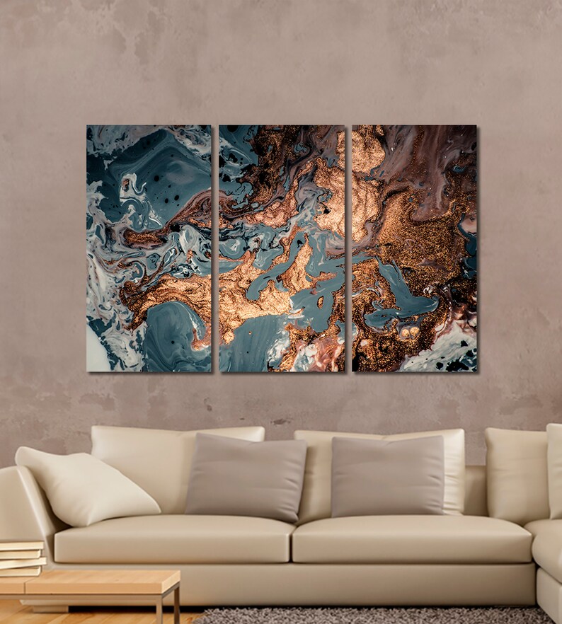 Marble Canvas Print Wall Art Abstract Decor Painting Large Gift For Her