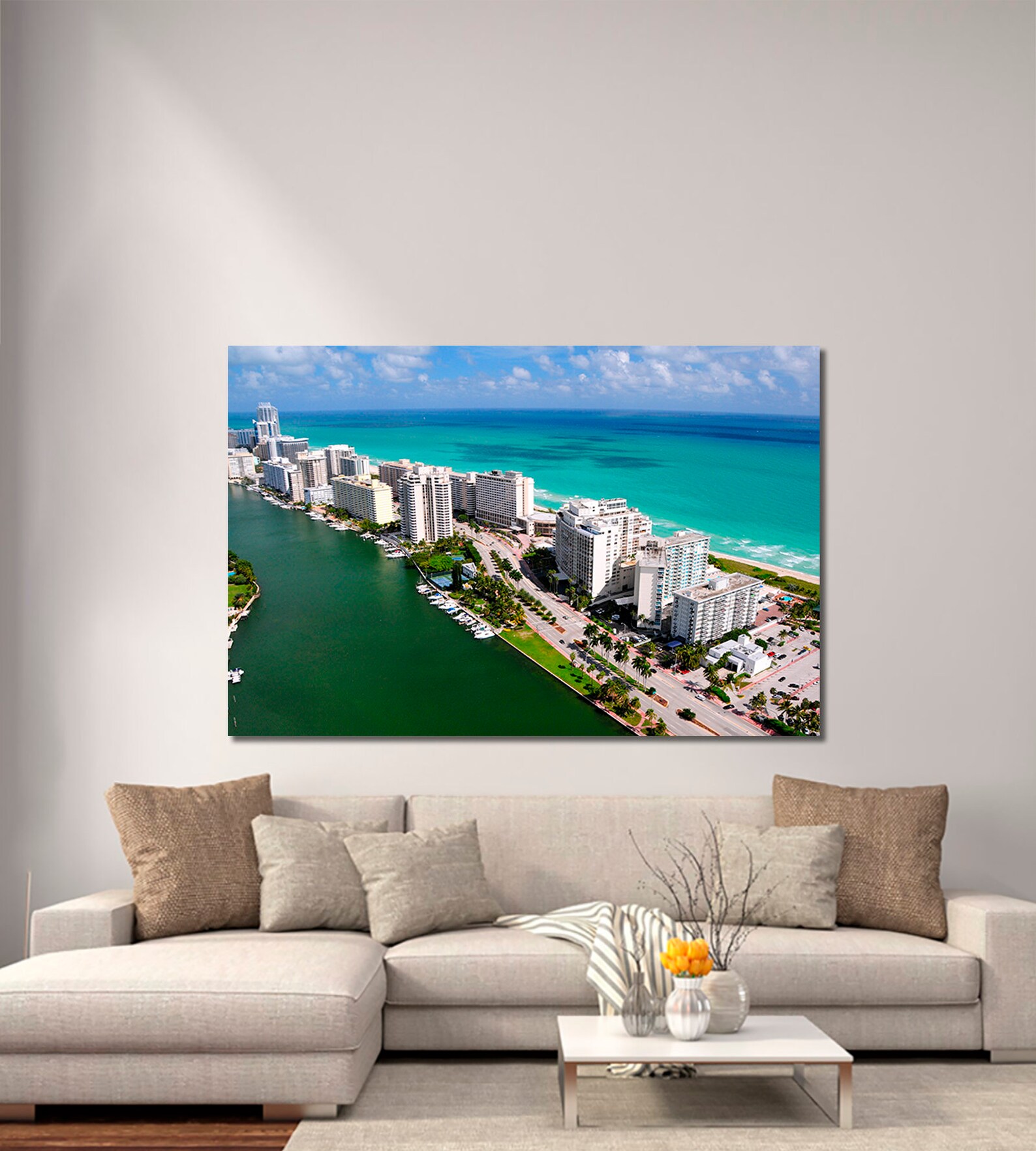 Miami skyline Miami wall art Miami canvas print Miami Etsy