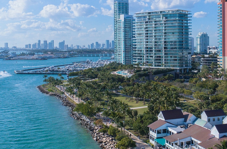 Miami Skyline Miami Canvas Print Florida Wall Art Florida | Etsy