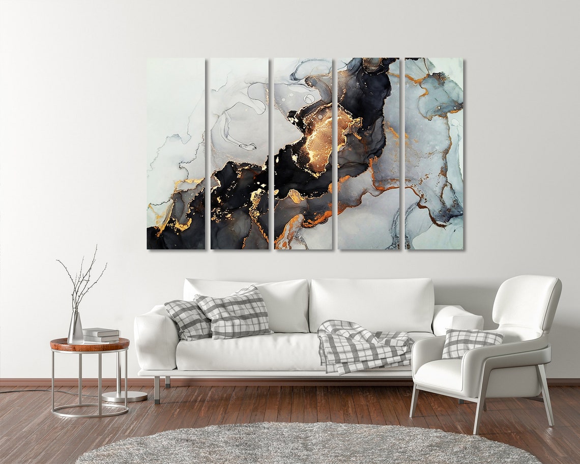 Marble canvas print Marble wall art Contemporary Etsy