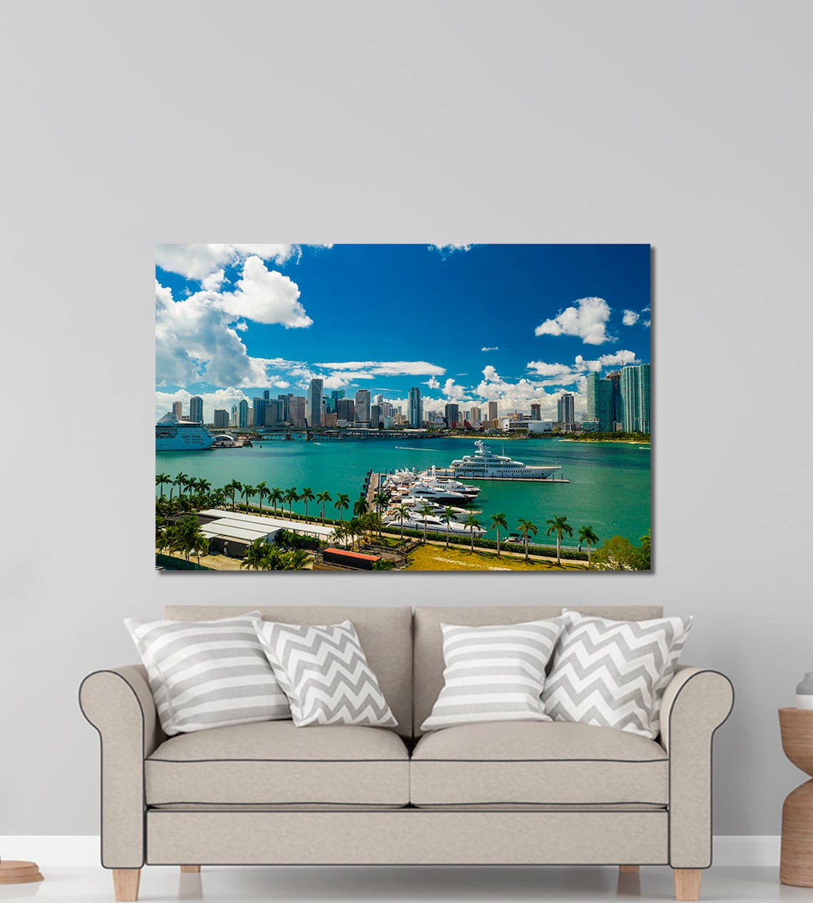 Miami cityscape Miami wall art Miami canvas print Island Etsy