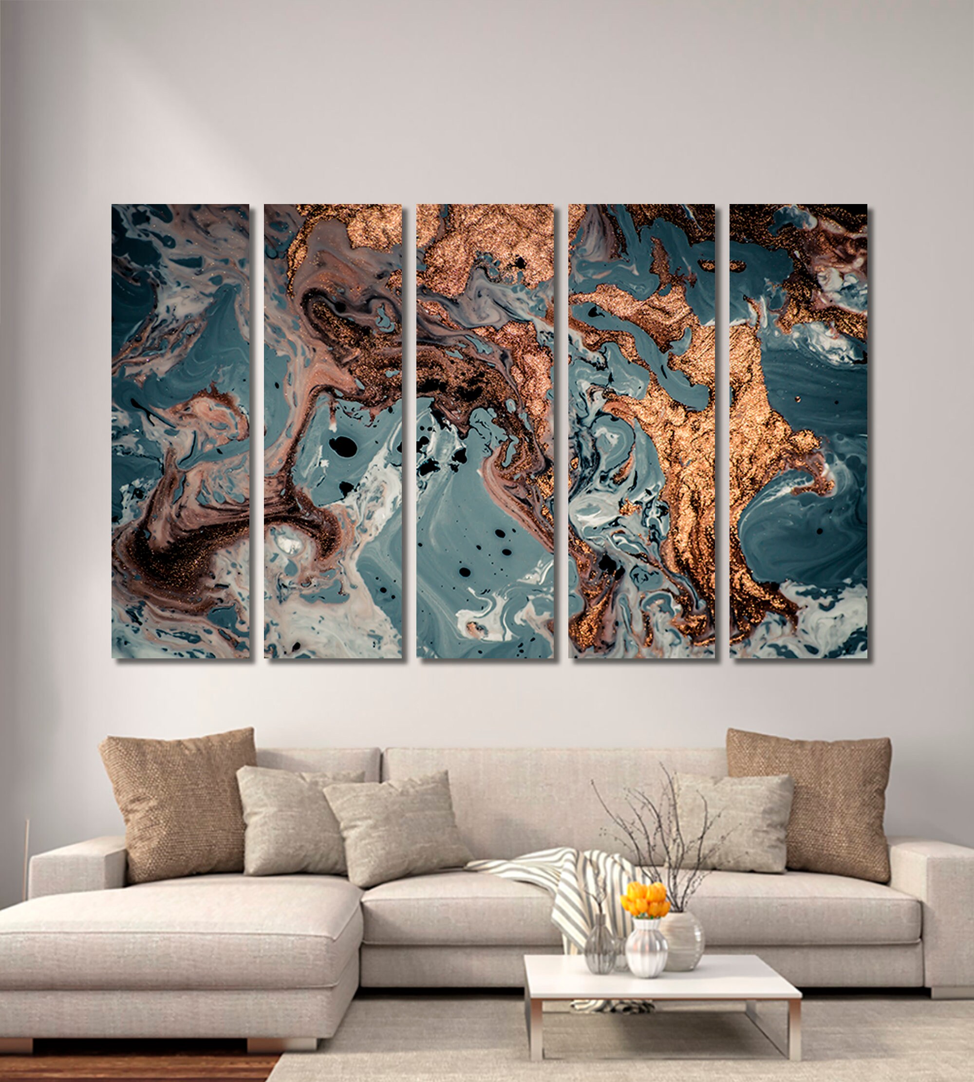 Marble canvas print Marble wall art Abstract canvas print Etsy