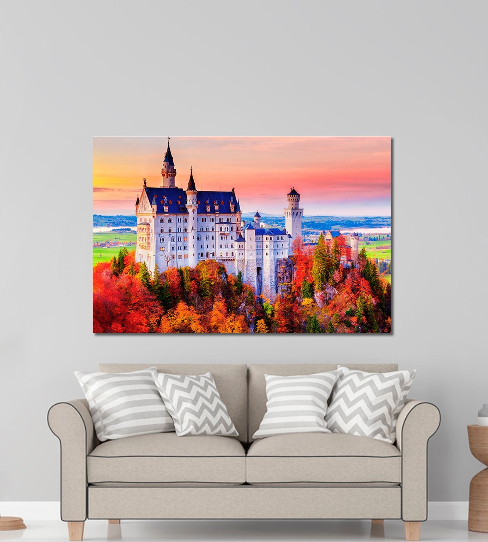 Castle canvas print Castle wall art Castle canvas set Etsy