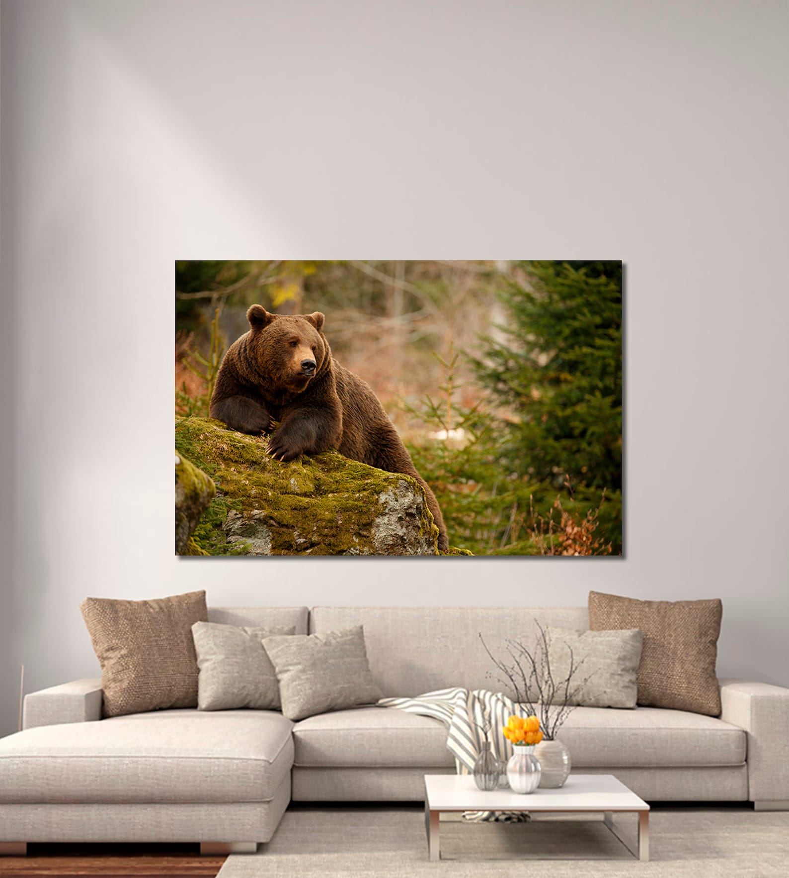 Bear Wall Art Bear Canvas Print Bear Modern Art Wild Animal | Etsy