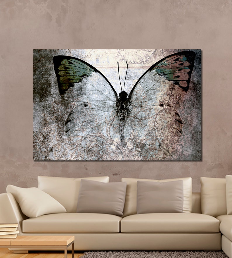 Butterfly canvas print Butterfly wall art Abstract canvas Etsy