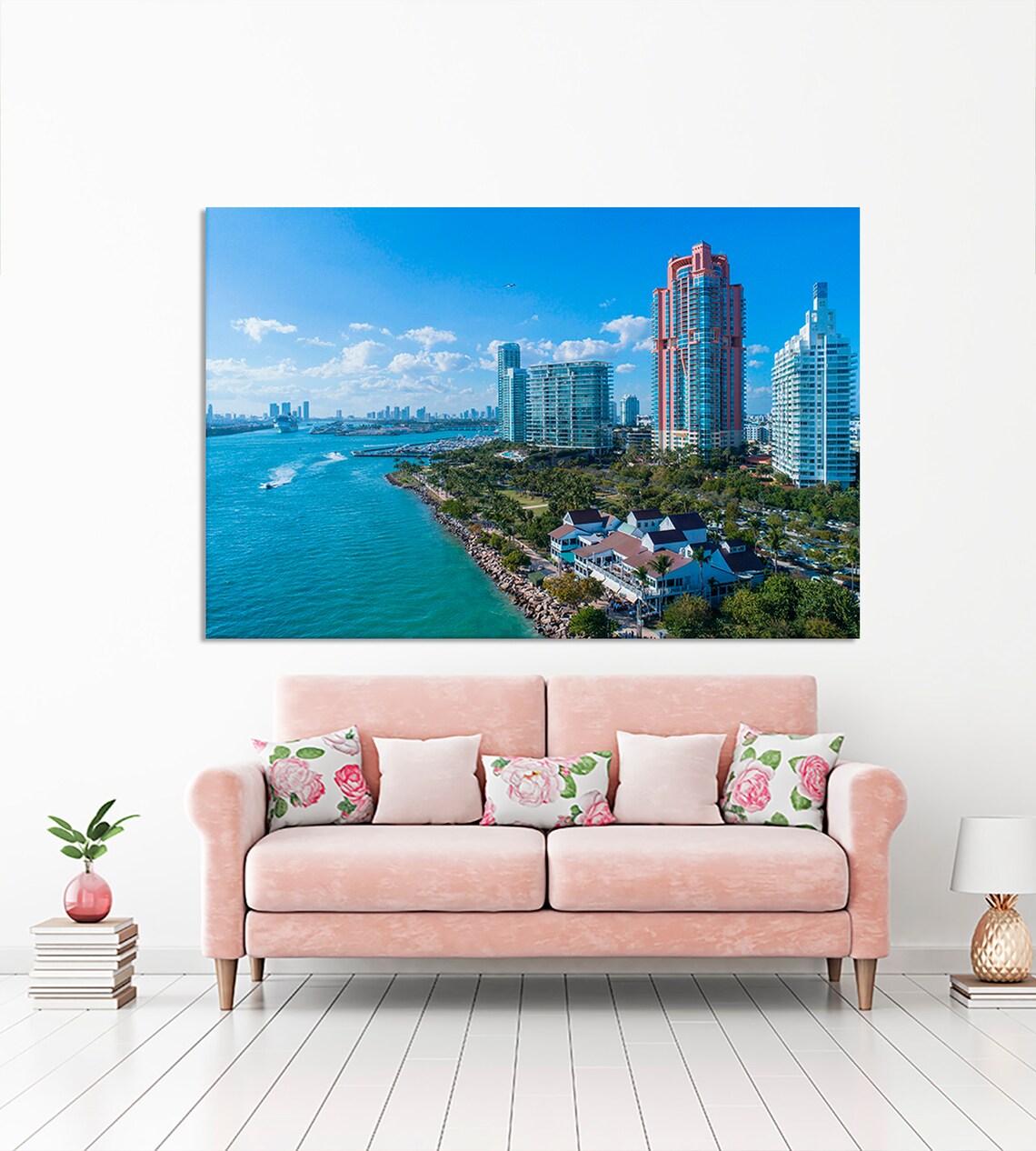 Miami skyline Miami canvas print Florida wall art Florida Etsy