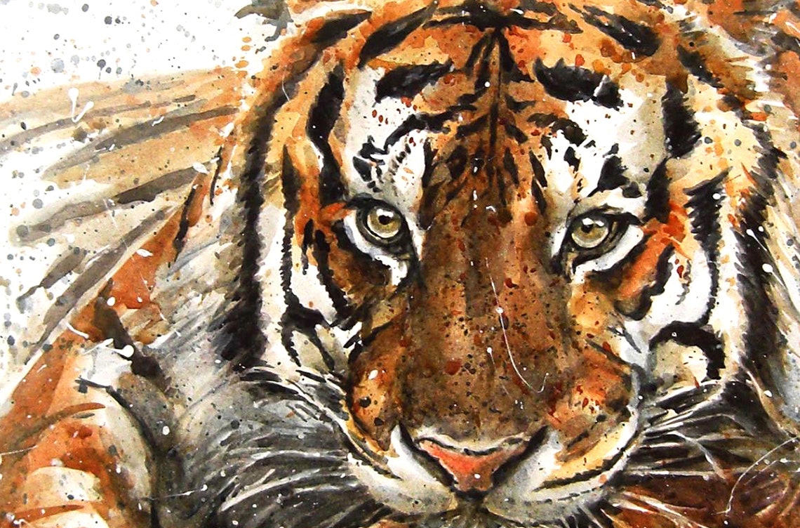 Tiger Canvas Print Tiger Wall Art Tiger Canvas Art Animal Etsy