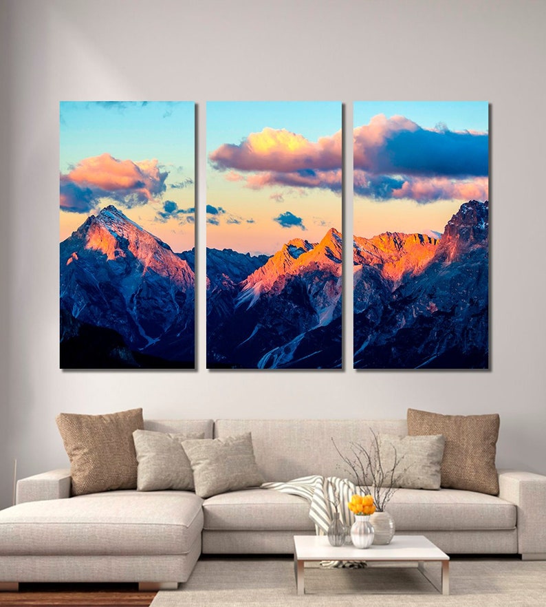 Mountain wall art Mountain canvas print Vertex canvas art Etsy