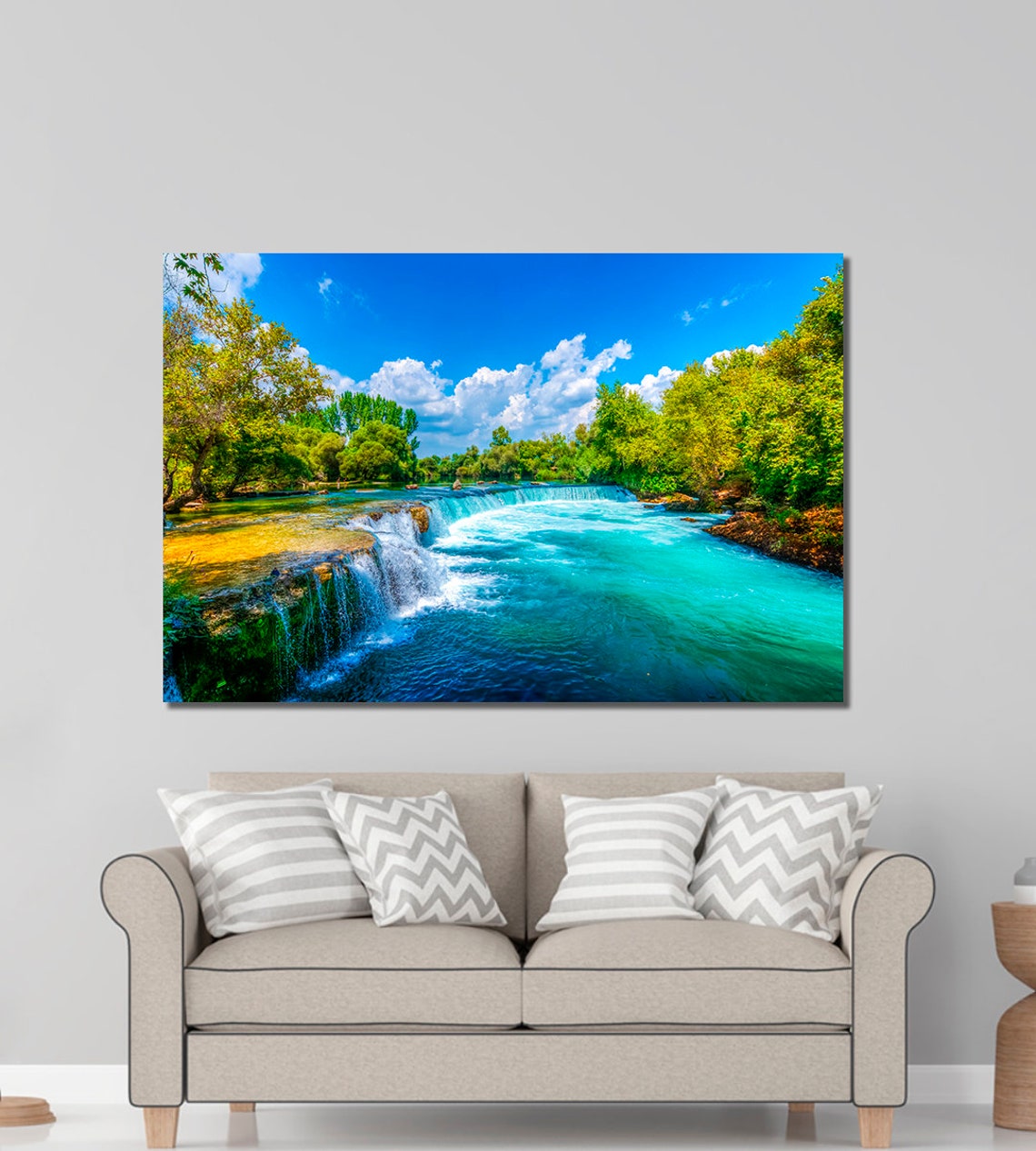 Waterfall canvas print Waterfall wall decor Waterfall canvas Etsy