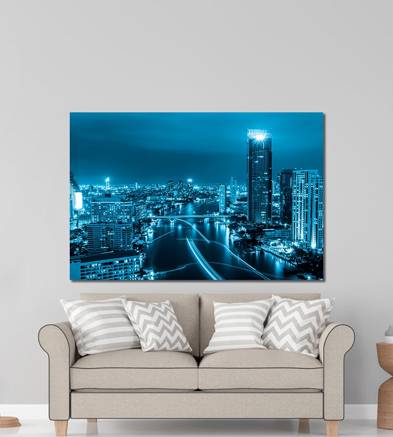 Bangkok cityscape Bangkok wall art Bangkok canvas print Etsy