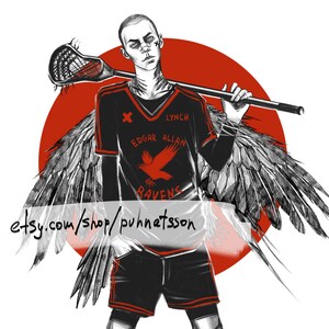 art portrait fan poster The Raven Cycle printed art Call Down The Hawk art print wall art art poster Ronan Lynch fanart.wall poster