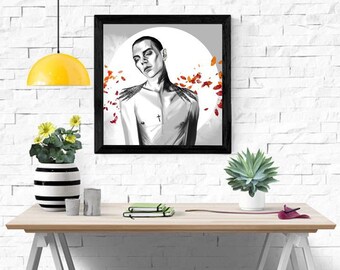 art portrait fan poster The Raven Cycle printed art Call Down The Hawk art print wall art art poster Ronan Lynch fanart.wall poster