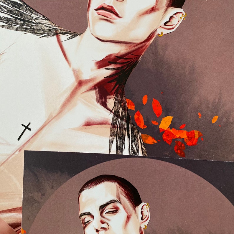 art portrait fan poster The Raven Cycle printed art Call Down The Hawk art print wall art art poster Ronan Lynch fanart.wall poster