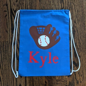 Personalized Baseball Drawstring Bag