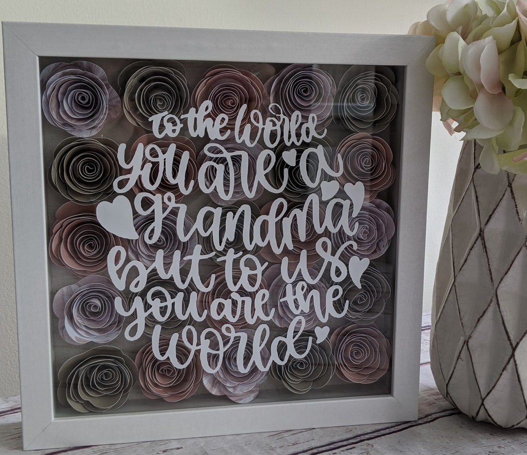 Flower Shadow Box Grandma is Our World Etsy
