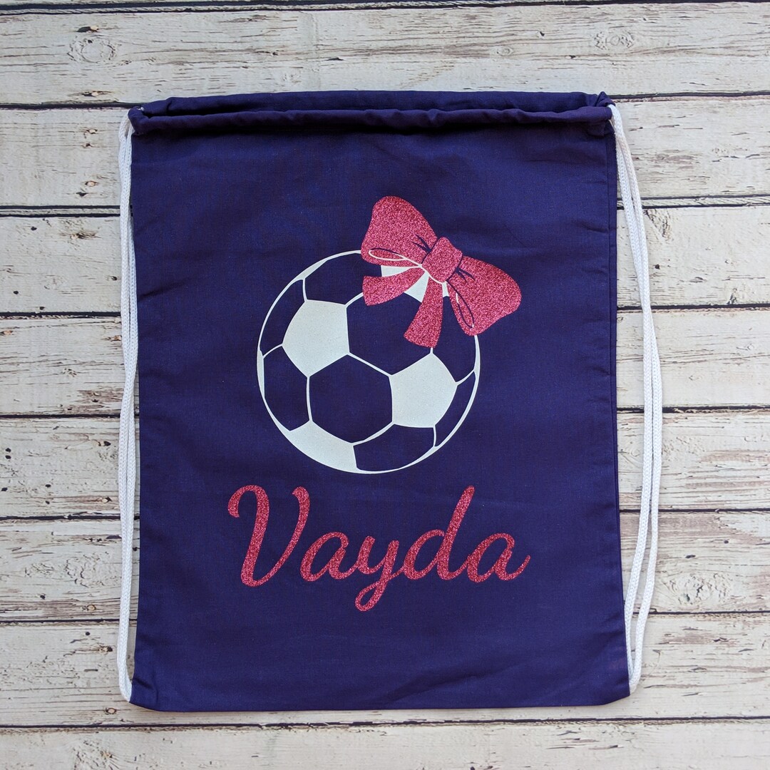 Personalized Girl's Soccer Drawstring Bag Etsy