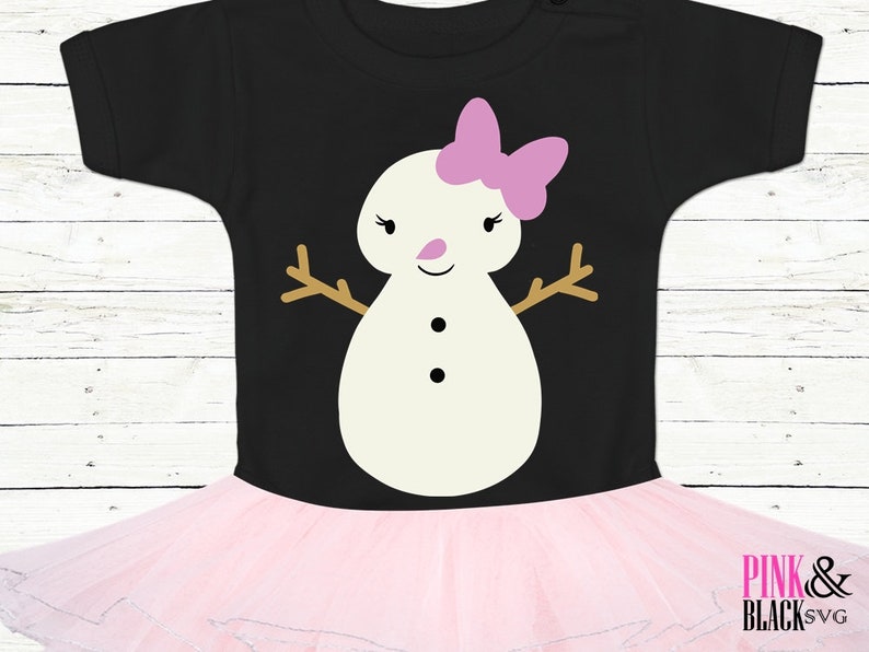 holy night svg winter svg Christmas girl snowman svg