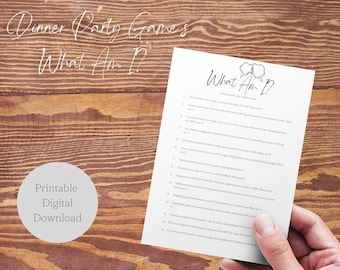 Printable Dinner Party Game | What Am I Riddles | Icebreaker | Adult Party Games | Digital Download