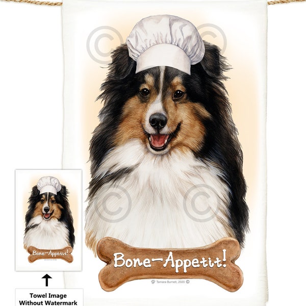 Sheltie Tricolor Flour Sack Kitchen Towel