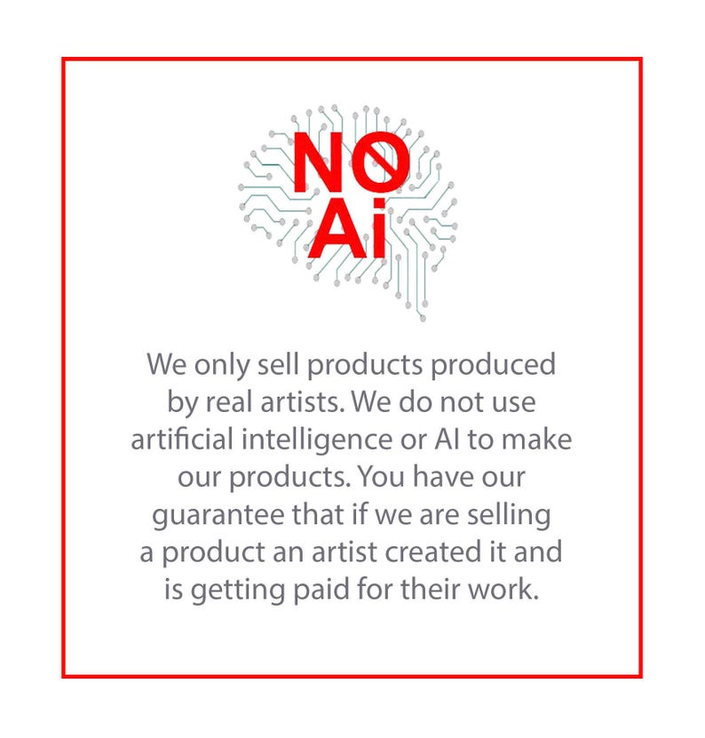 a red frame with the words no ai on it