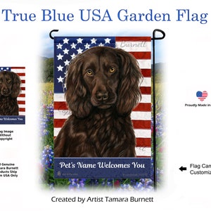 Boykin Spaniel - True Blue Patriotic Garden Flag