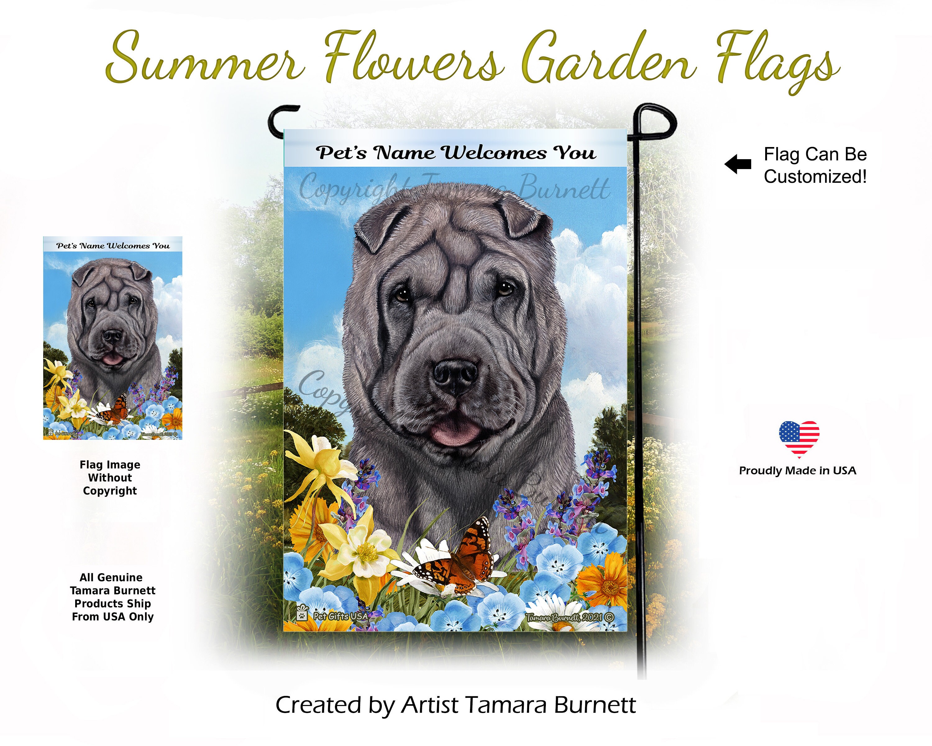 Blue flowered hotsell shar pei