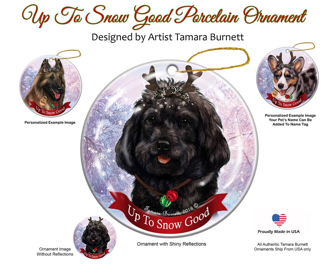 Cockapoo Black up to Snow Good Ornament - Etsy