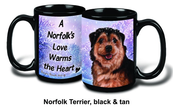 Norfolk Terrier Black Tan Winter Scene 15oz Black Coffee Mug Etsy