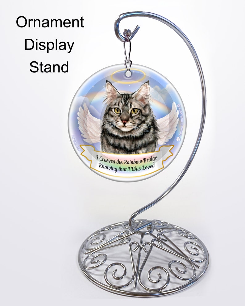 Memorial Ornament With Personalization Options Maine Coon Silver