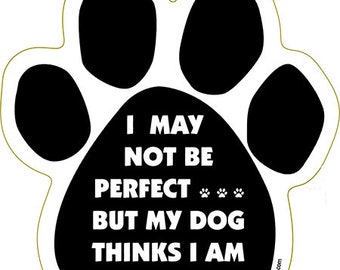 Dog Lover Car Magnet - Funny Paw Print, Made in USA