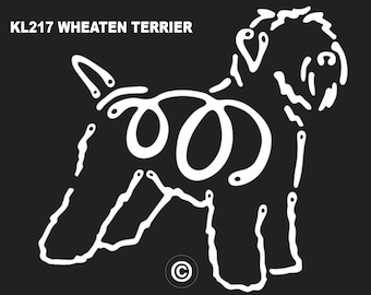 Tatuagem de janela K-Line de Wheaten Terrier com pelo macio - Fabricado nos EUA