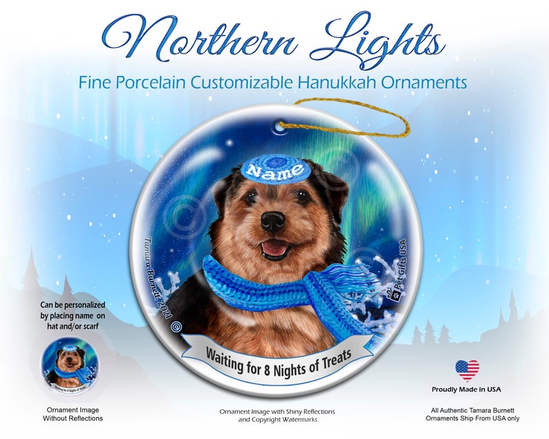 Northern Lights Norfolk Terrier Black Tan Pet Gift Etsy