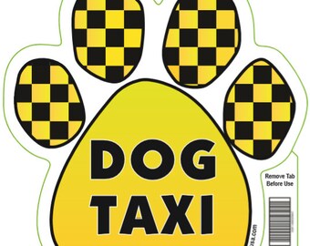 Dog Taxi Paw Shaped Magnet